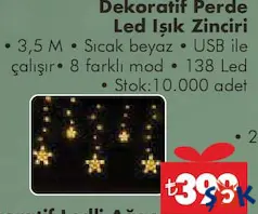 FOREVER DEKORATİF PERDE LED IŞIK ZİNCİRİ 3,5 M fiyat ve kampanya bilgisi